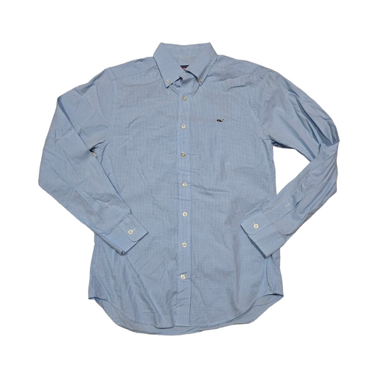 Camisa Vineyard Vines Chico S Slimfit Cuadro Azul Claro