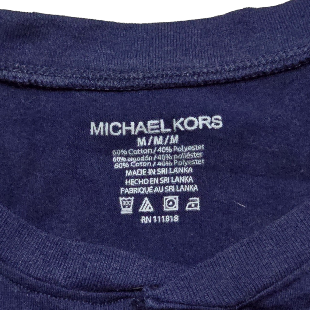 Playera Manga Larga Michael Kors Mediana M Azul