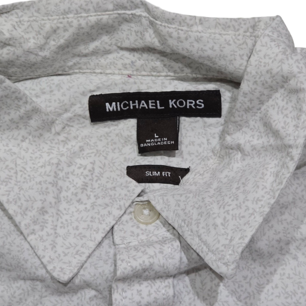 Camisa Manga Corta Michael Kors Grande L Slimfit Blanco