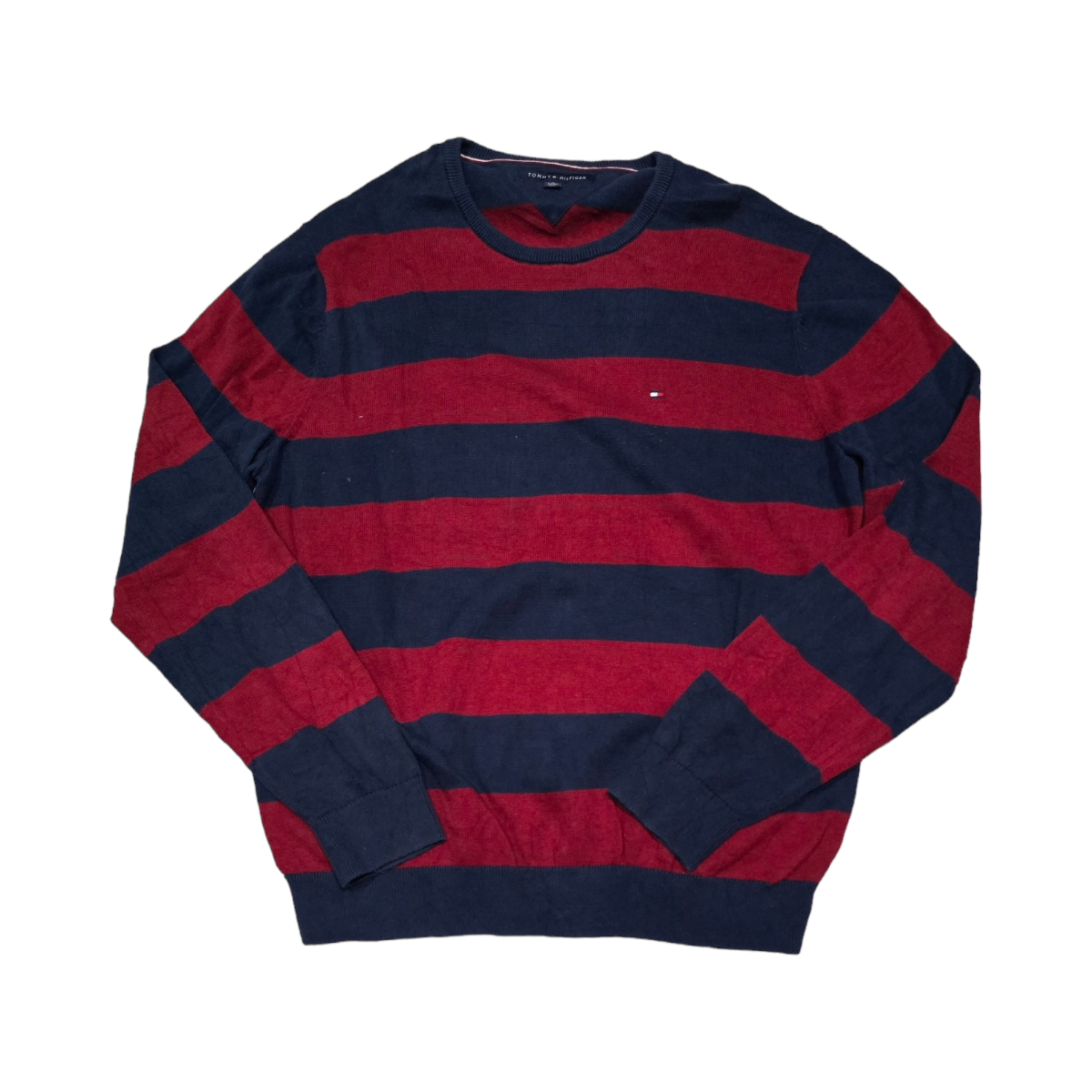 Sueter Tommy Hilfiger Xgrande Xl Azul Lineas Rojo