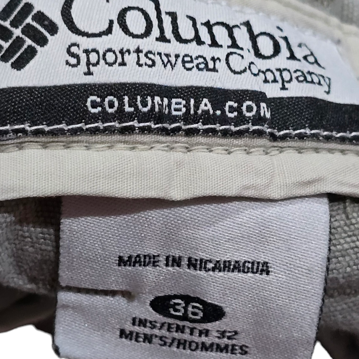 Pantalon Columbia 36x32 Gris Recto