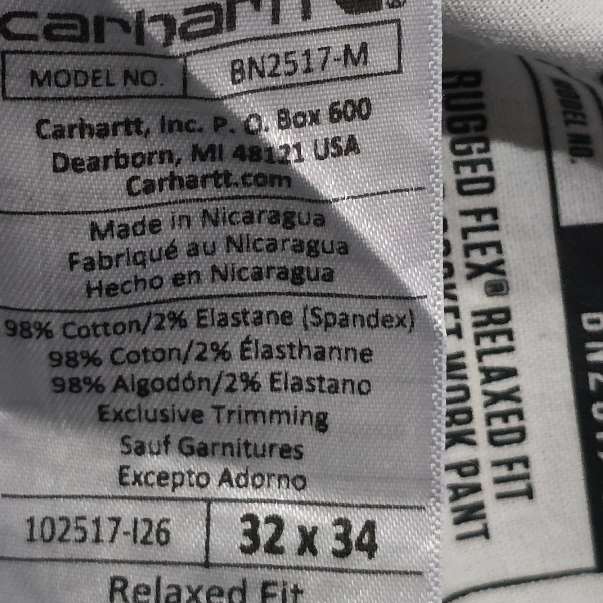 Pantalon Carhartt 32x34 Relaxed Fit Azul