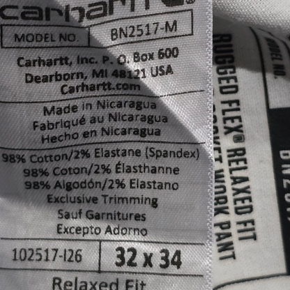Pantalon Carhartt 32x34 Relaxed Fit Azul
