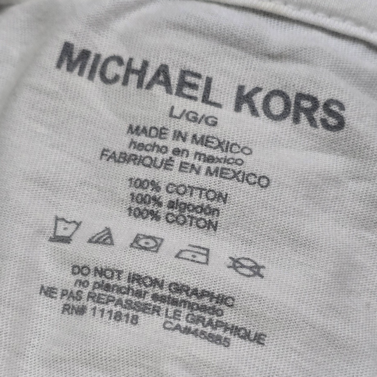 Playera Manga Larga Michael Kors Grande L Blanca