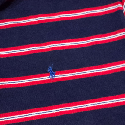 Playera Polo Ralph Lauren Xgrande Xl Lineas Rojo Y Azul