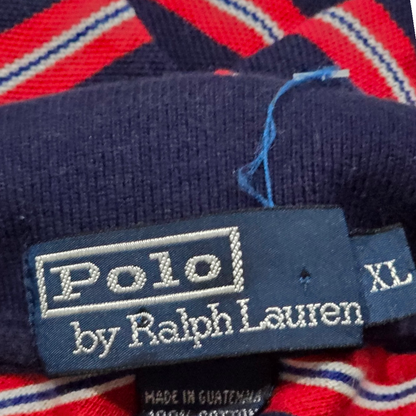 Playera Polo Ralph Lauren Xgrande Xl Lineas Rojo Y Azul