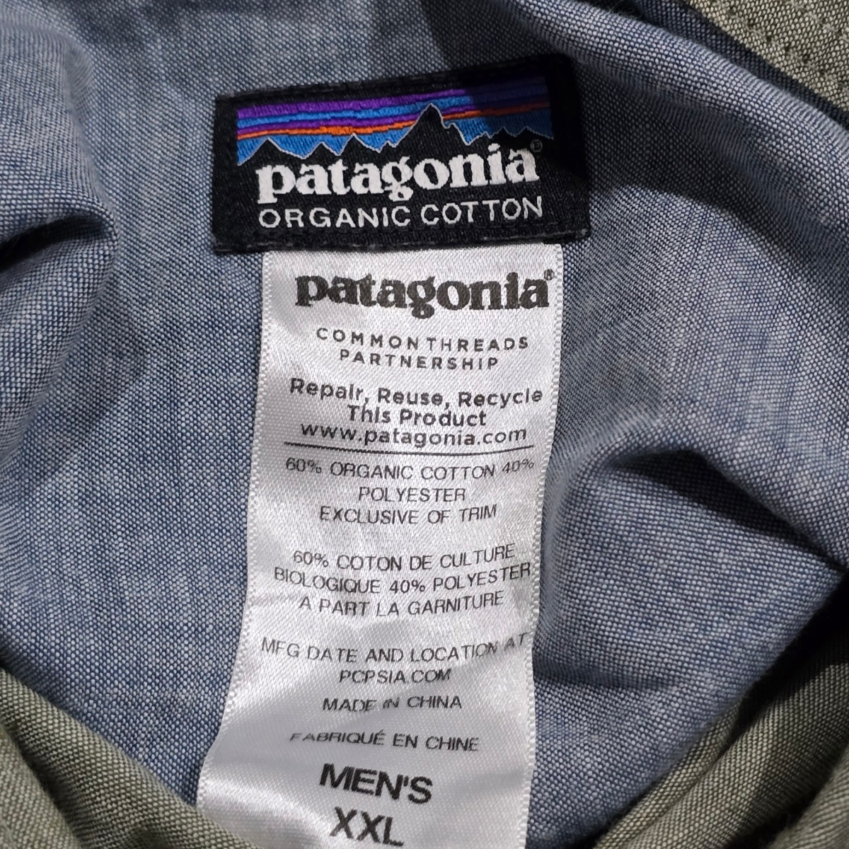 Camisa Patagonia 2xl Verde Gris