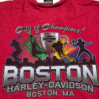 Playera Harley Davidson 2xl Rojo Boston