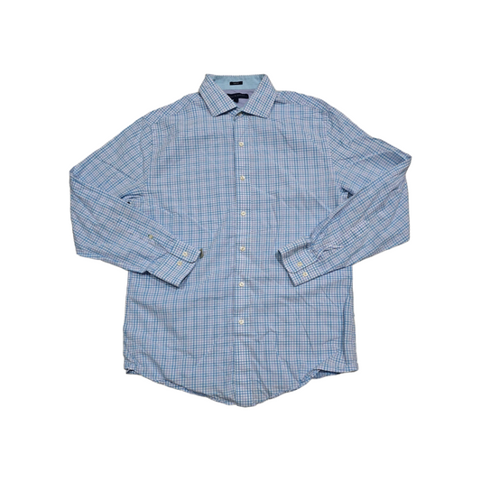 Camisa Tommy Hilfiger Mediana 15 1/2 32-33 Azul Claro Cuadro