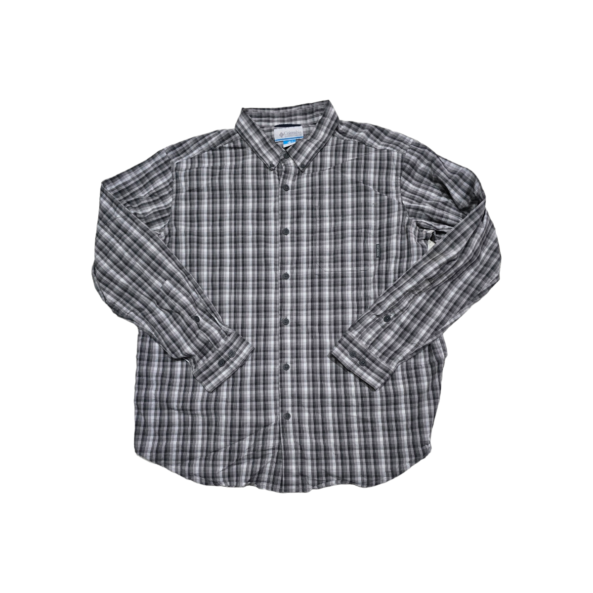 Camisa Columbia Xgrande Xl Cuadro Gris