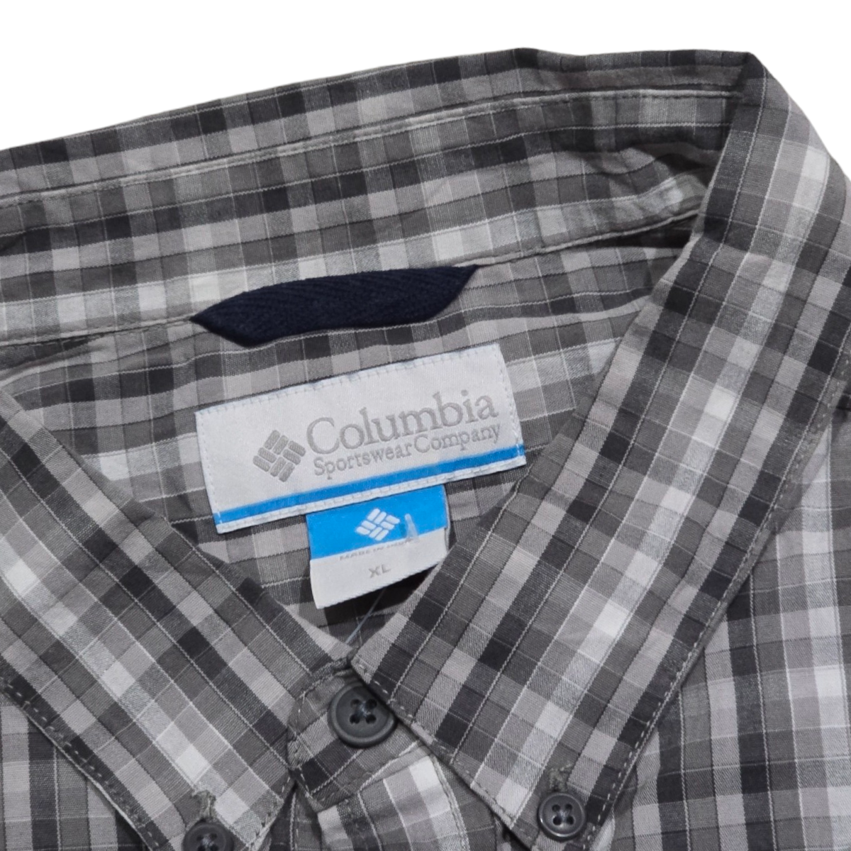 Camisa Columbia Xgrande Xl Cuadro Gris