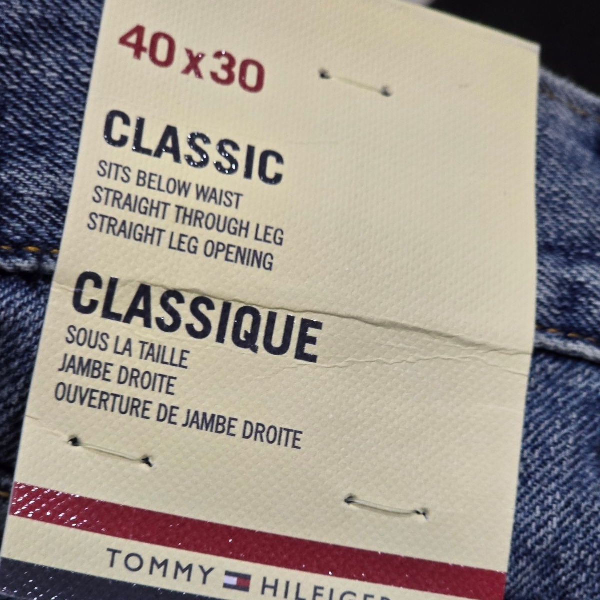 Pantalon Tommy Hilfiger 40x30 Classic Fit Azul