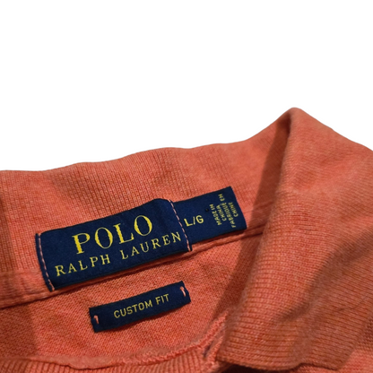 Playera Polo Ralph Lauren Grande L Custom Fit Naranja