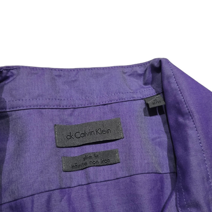 Camisa Calvin Klein Xgrande Xl 17 32-33 Slimfit Morado