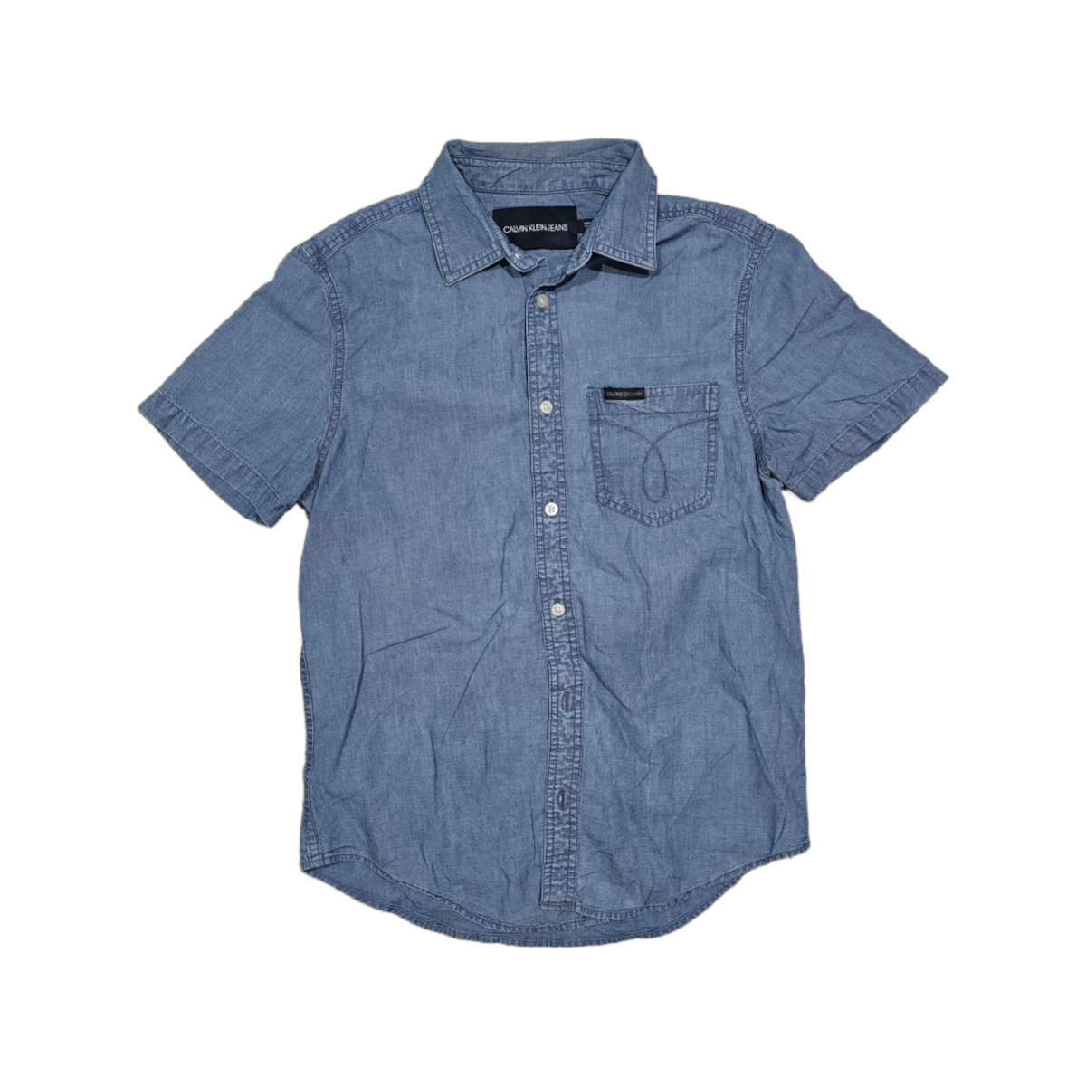 Camisa Manga Corta Calvin Klein Chico S Azul