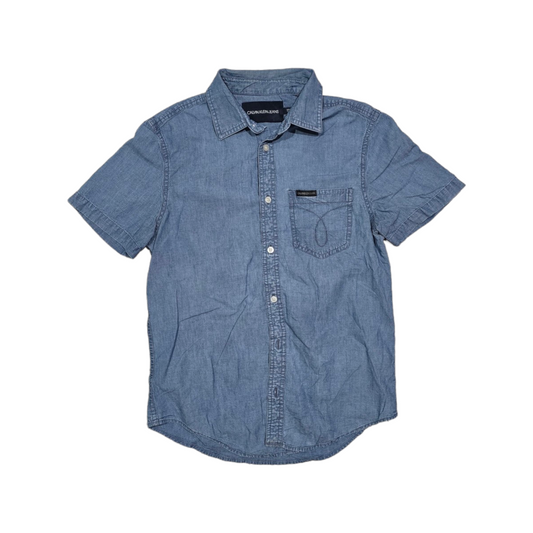 Camisa Manga Corta Calvin Klein Chico S Azul