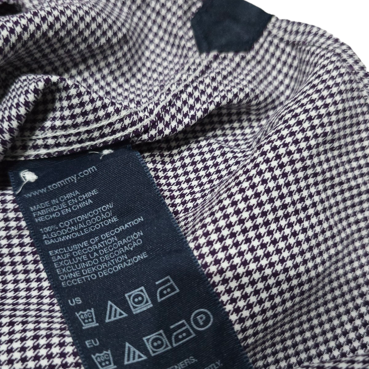 Camisa Tommy Hilfiger Grande L Cuadro Morado Vintage Fit