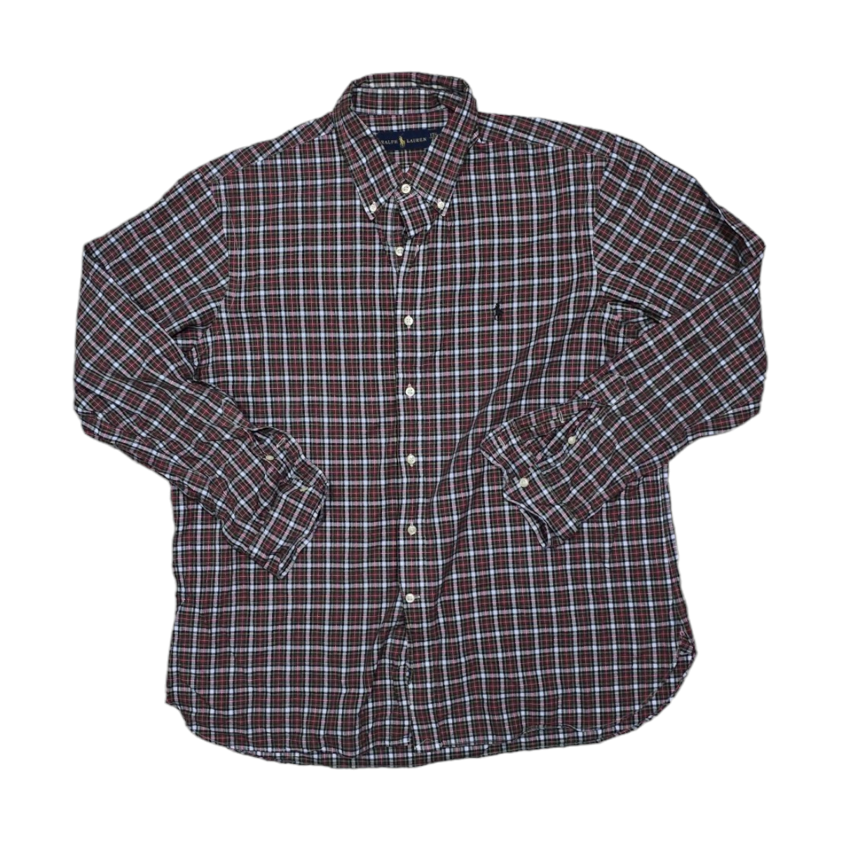 Camisa Ralph Lauren Xgrande Xl 17 1/2 44 Cuadro Rojo Y Verde