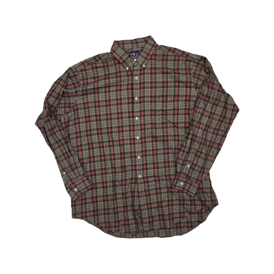 Camisa Ralph Lauren Xgrande Classic Fit Cuadro Rosa Y Cafe