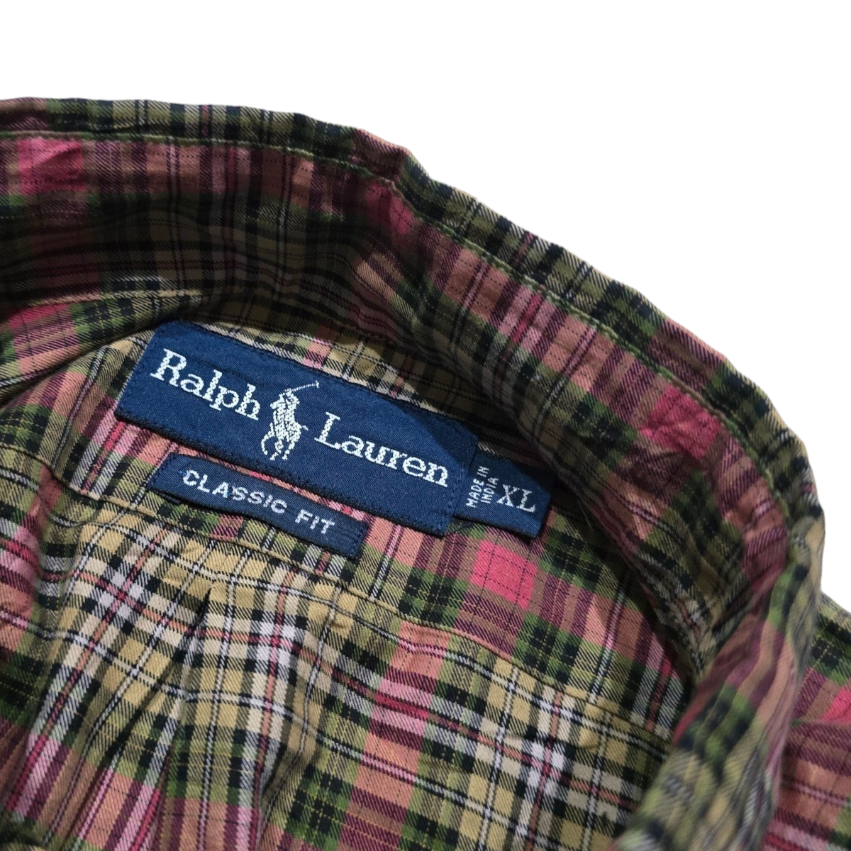 Camisa Ralph Lauren Xgrande Classic Fit Cuadro Rosa Y Cafe