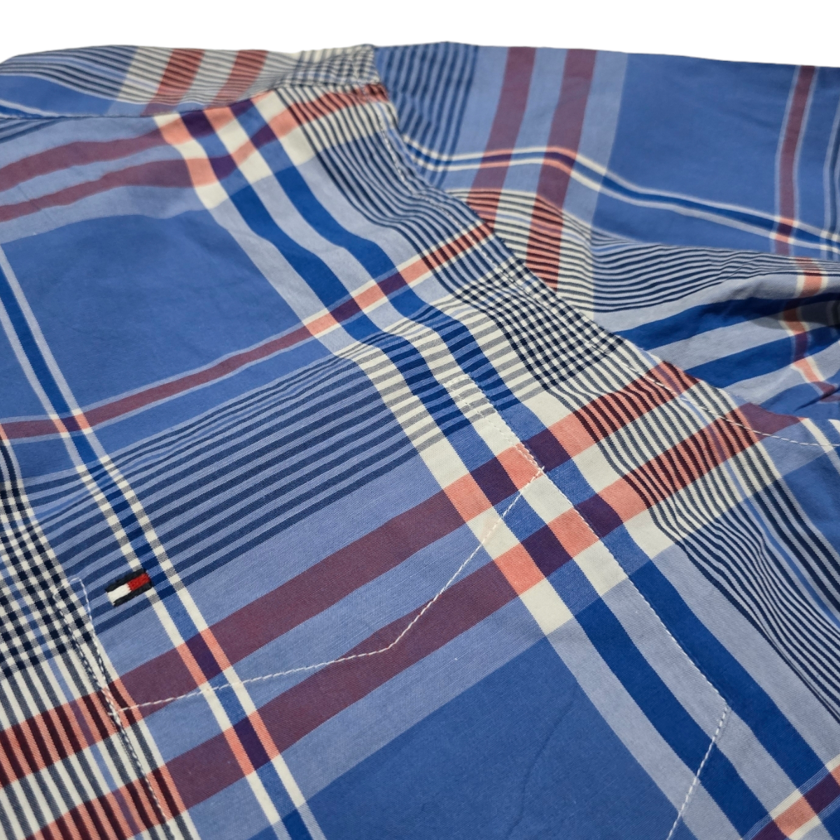 Camisa Tommy Hilfiger Chico S Custom Fit Cuadro Azul