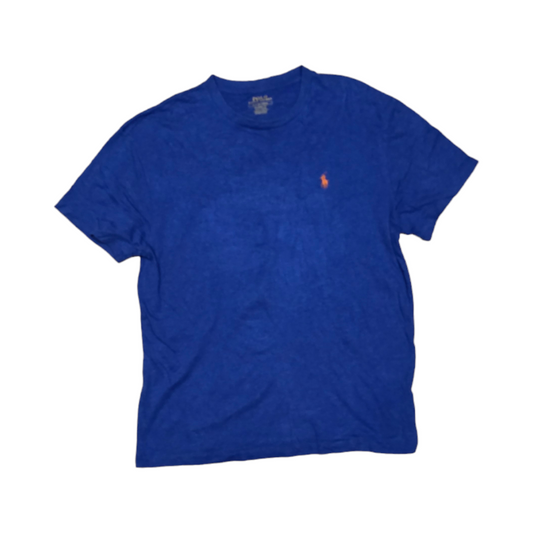 Playera Ralph Lauren Chico S Classic Fit Azul Pony Naranja