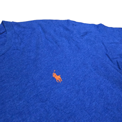 Playera Ralph Lauren Chico S Classic Fit Azul Pony Naranja