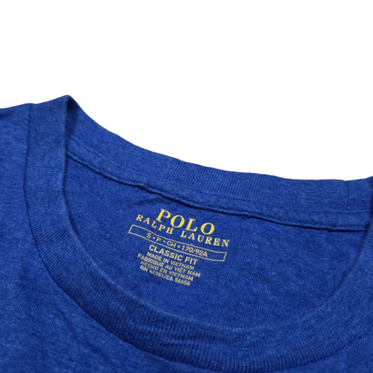 Playera Ralph Lauren Chico S Classic Fit Azul Pony Naranja