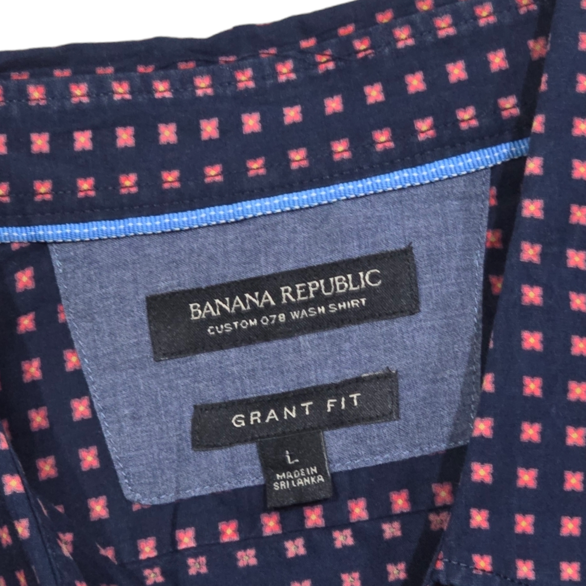 Camisa Banana Republic Grande L Grant Fit Azul Flores