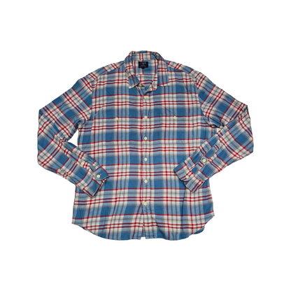 Camisa J.crew Xgrande Xl Cuadro Azul Y Rojo Franela