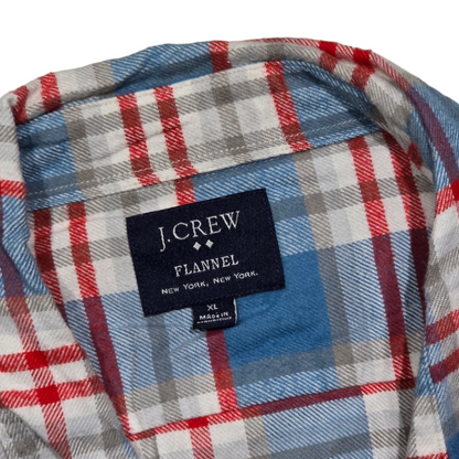 Camisa J.crew Xgrande Xl Cuadro Azul Y Rojo Franela