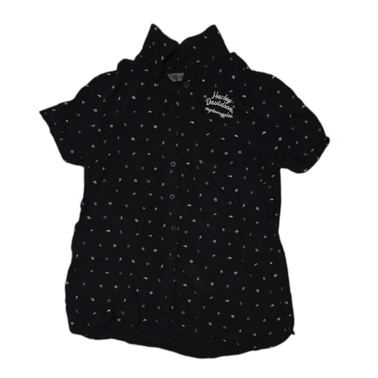 Camisa Manga Corta Harley Davidson Mujer Mediana M Negro
