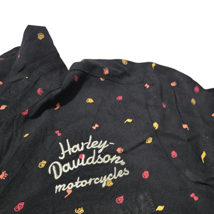 Camisa Manga Corta Harley Davidson Mujer Mediana M Negro