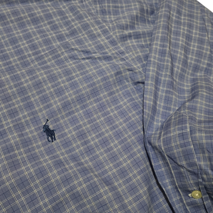 Camisa Ralph Lauren Grande L 16 1/2 32-33 Yarmouth Azul