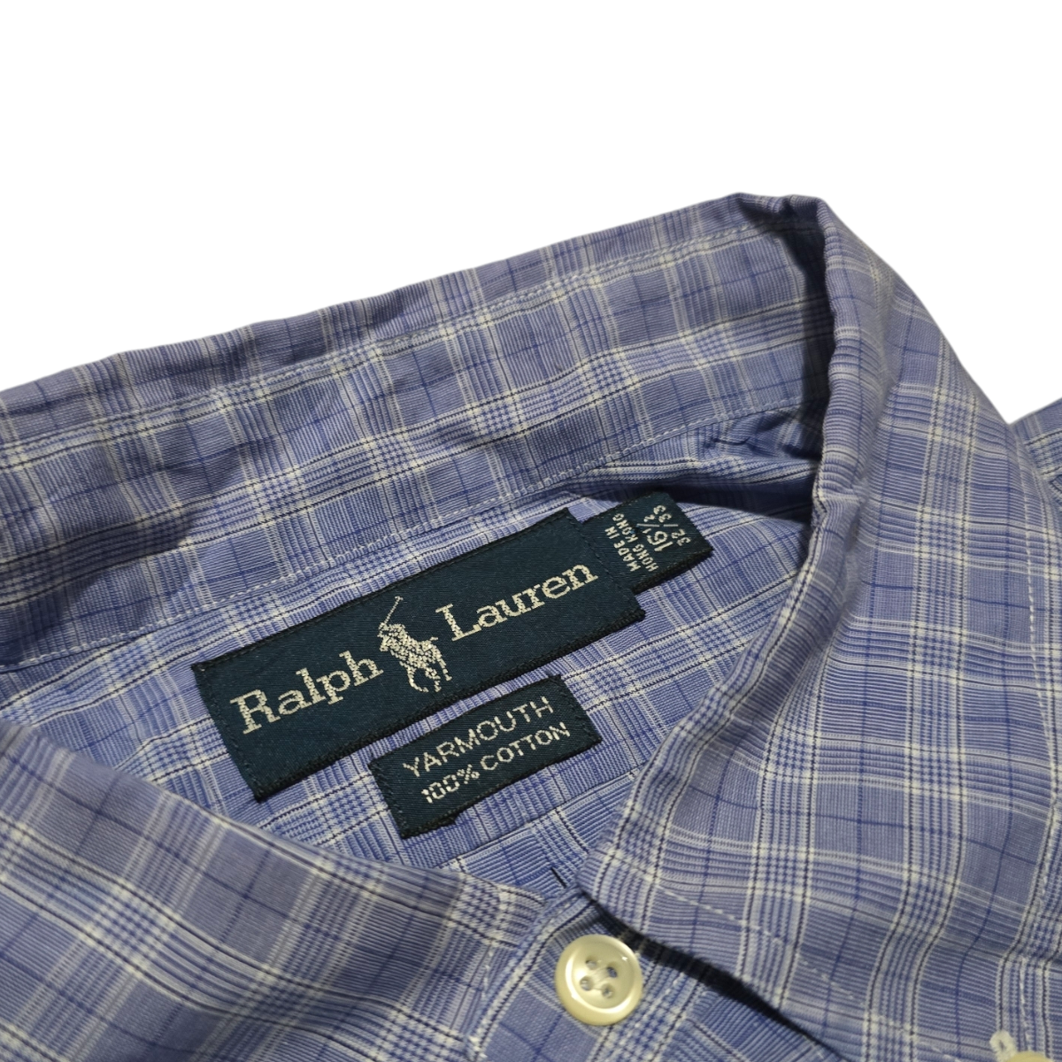 Camisa Ralph Lauren Grande L 16 1/2 32-33 Yarmouth Azul