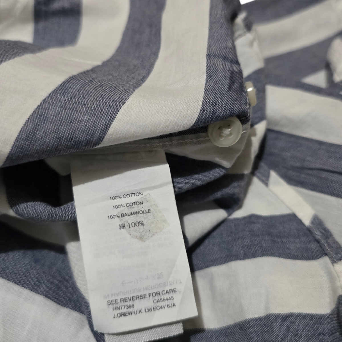 Camisa Manga Corta J.crew Grande L Classic Fit Lineas