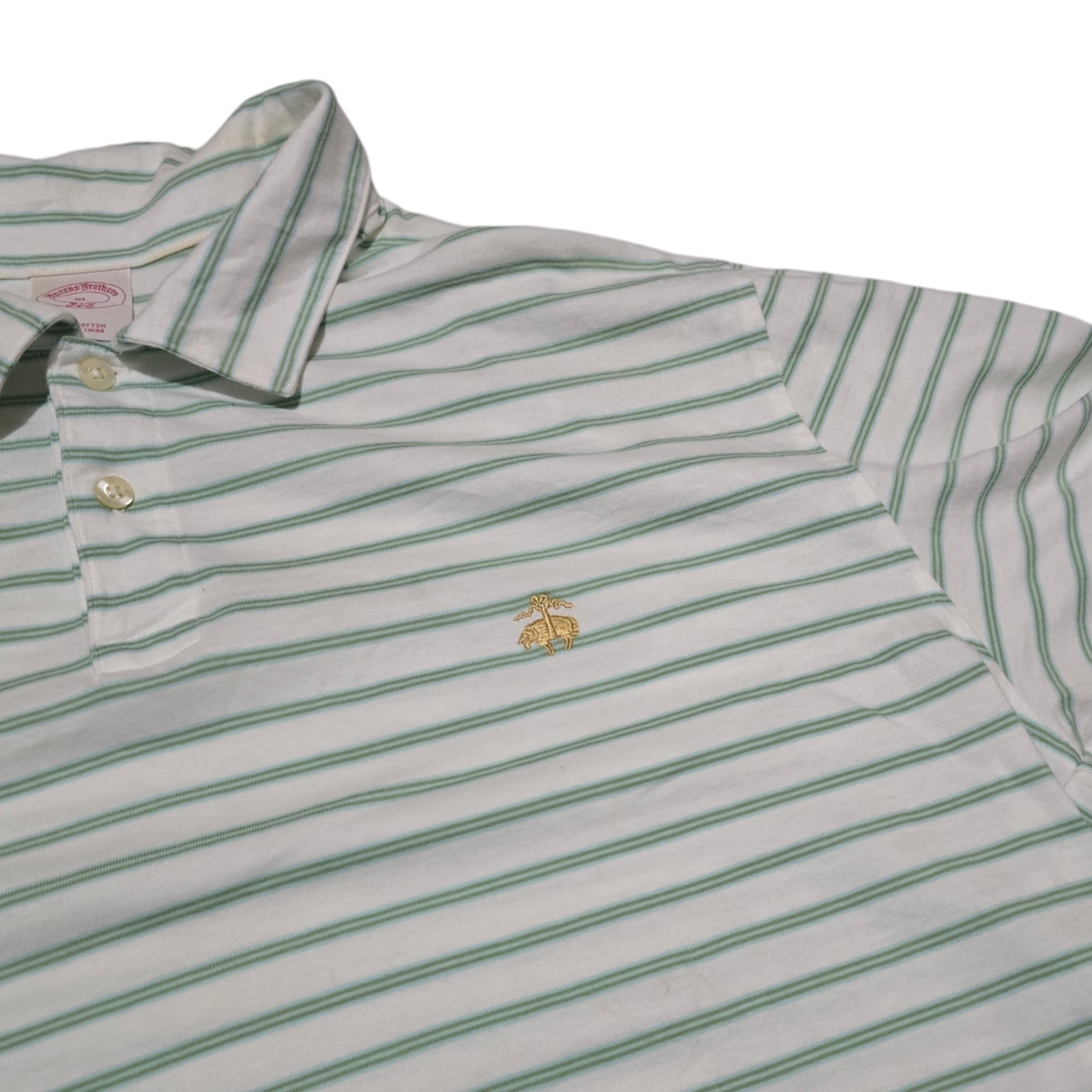 Playera Polo Brooks Brothers Xgrande Xl Blanco Y Verde