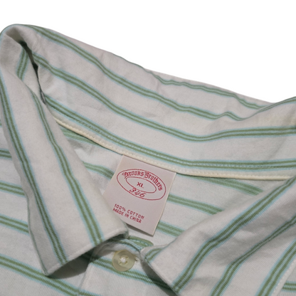 Playera Polo Brooks Brothers Xgrande Xl Blanco Y Verde