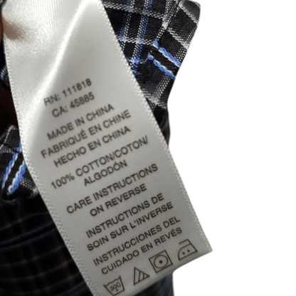 Camisa Michael Kors Grande L Cuadro Negro Tailored Fit