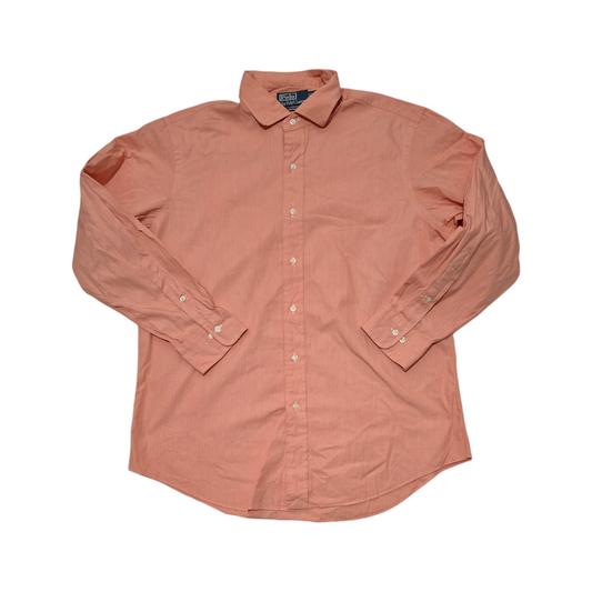 Camisa Ralph Lauren Grande 16 1/2 32-33 Estate Rib Naranja