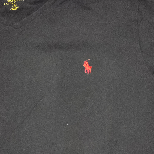 Playera Ralph Lauren Chico S Negro Pony Rojo