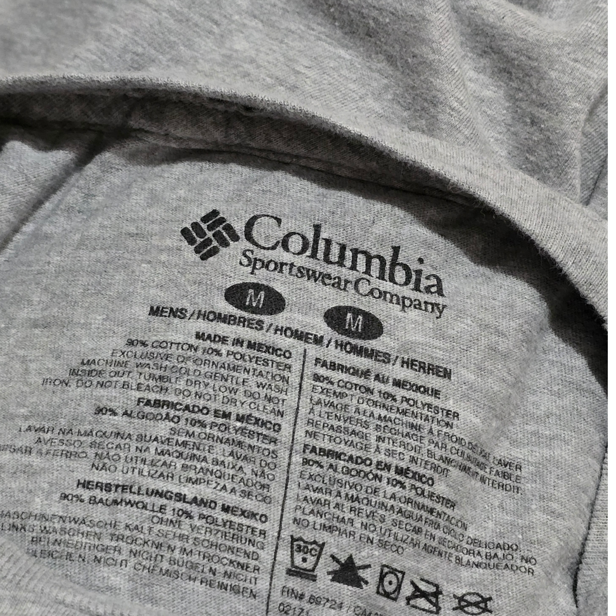 Playera Columbia Mediana M Gris