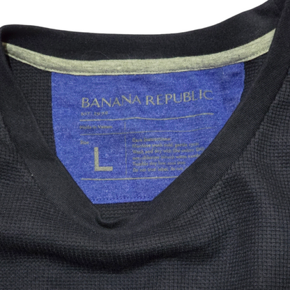 Playera Manga Larga Banana Republic Grande L Azul