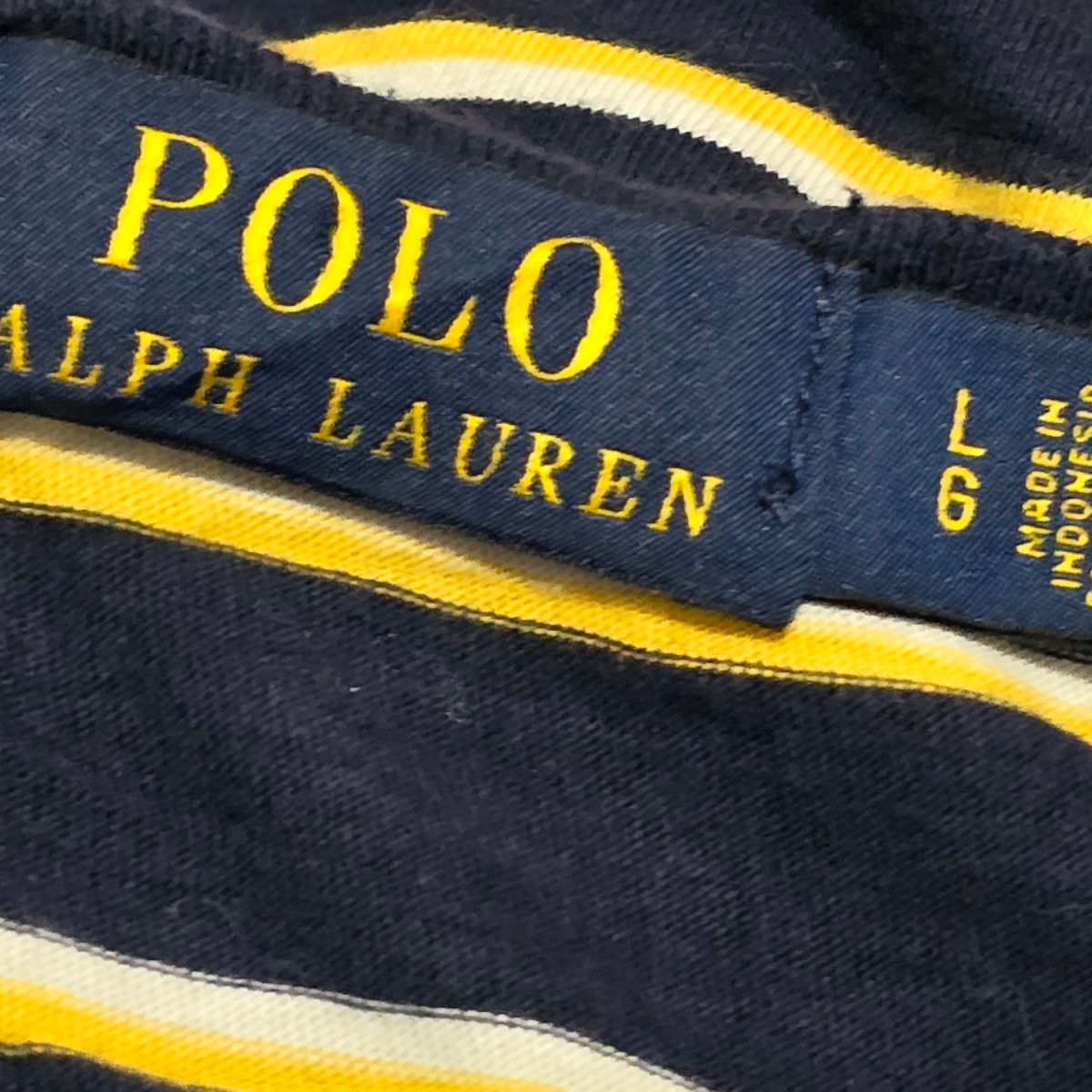 Playera Ralph Lauren Grande L Azul Linea Amarilla