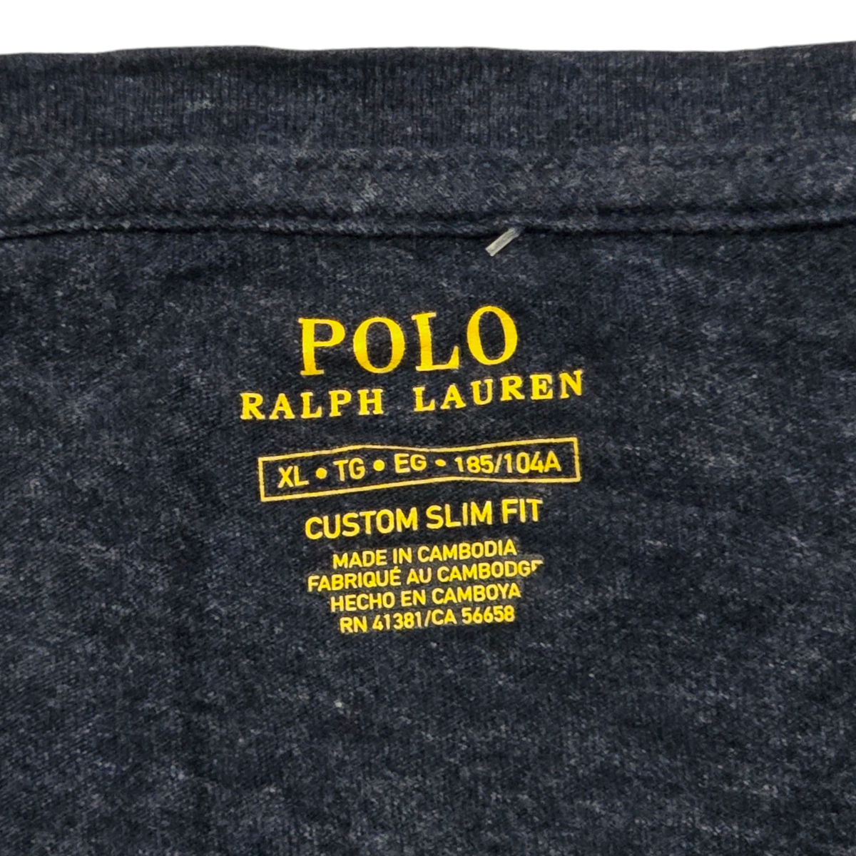 Playera Ralph Lauren Xgrande Xl Custom Slimfit Azul Oscuro