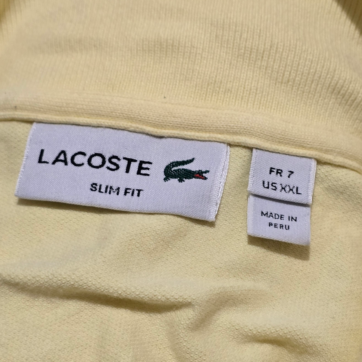 Playera Polo Lacoste 2xl Fr7 Slimfit Amarillo