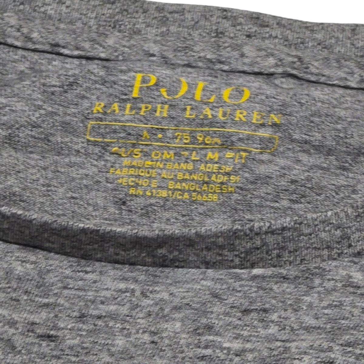 Playera Ralph Lauren Mediana Custom Slimfit Gris Pony Negro