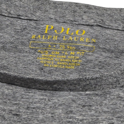 Playera Ralph Lauren Mediana Custom Slimfit Gris Pony Negro