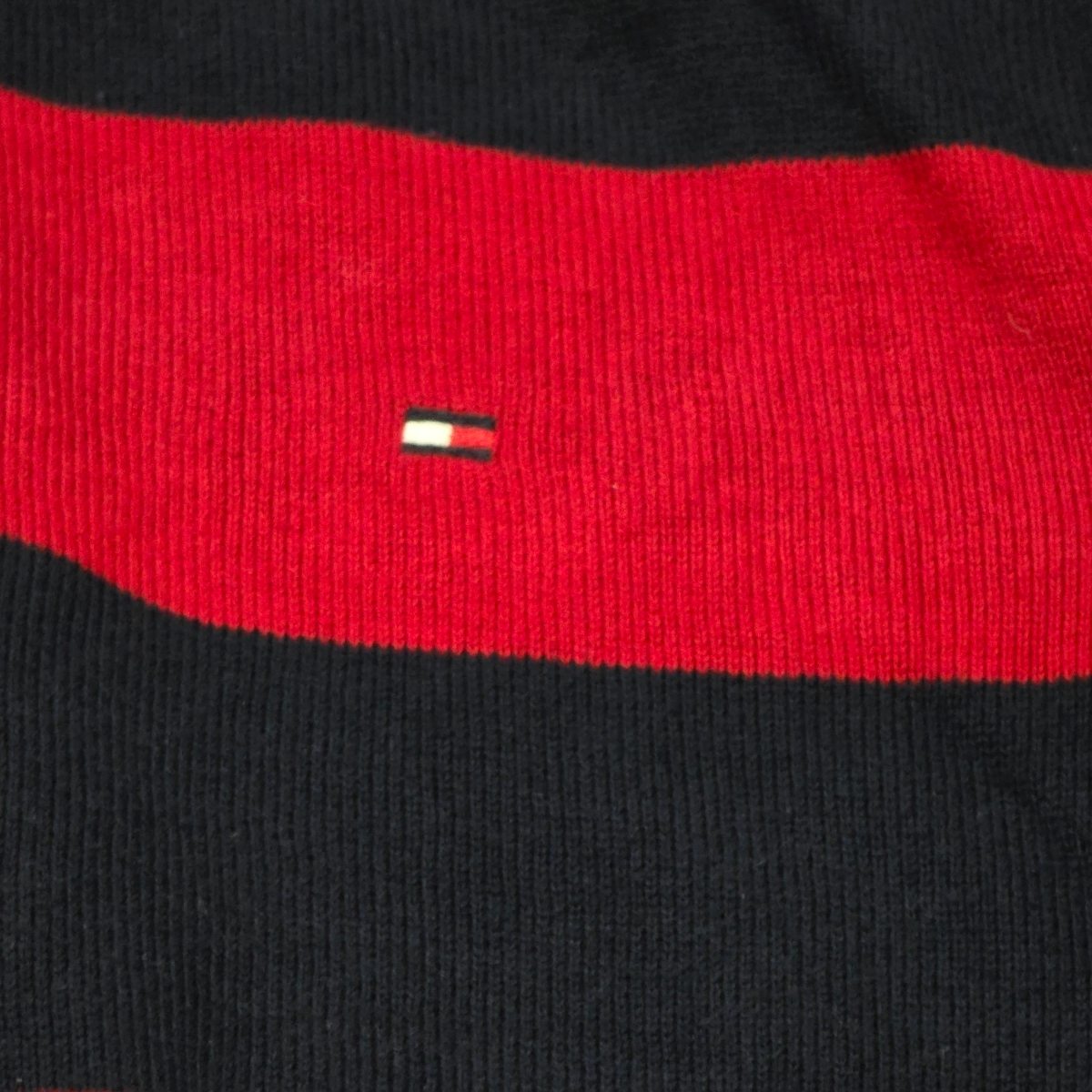 Sueter Tommy Hilfiger Grande L Lineas Rojo Y Azul