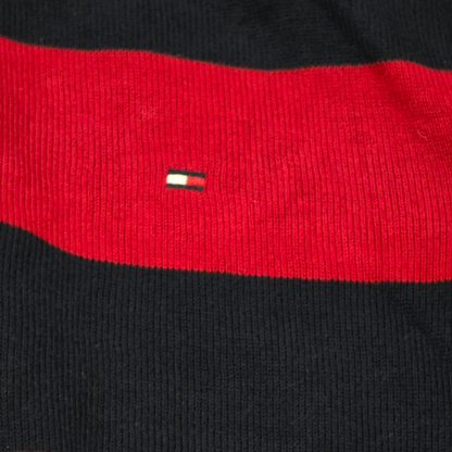 Sueter Tommy Hilfiger Grande L Lineas Rojo Y Azul